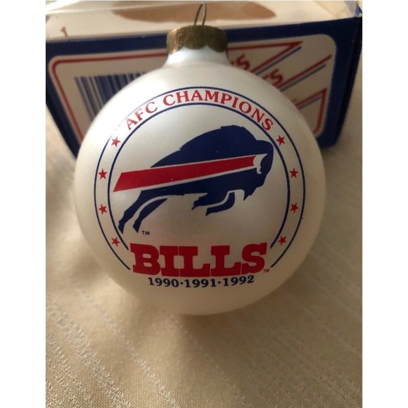 Vintage Sports Collectors Series Buffalo Bills Glass Ornament in Original Box - Picture 1 of 7